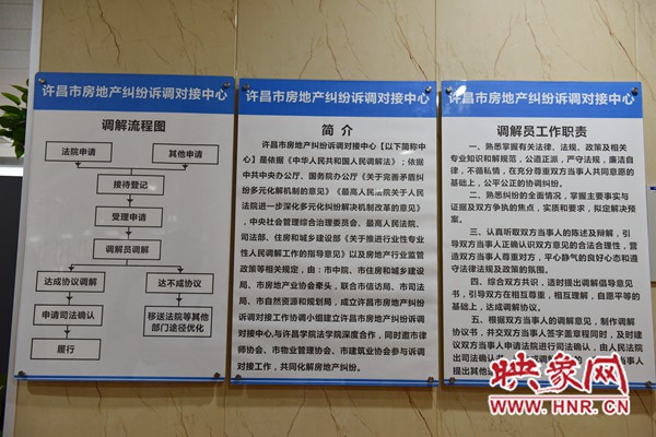 河南首家房地產糾紛訴調對接中心13日在許昌成立